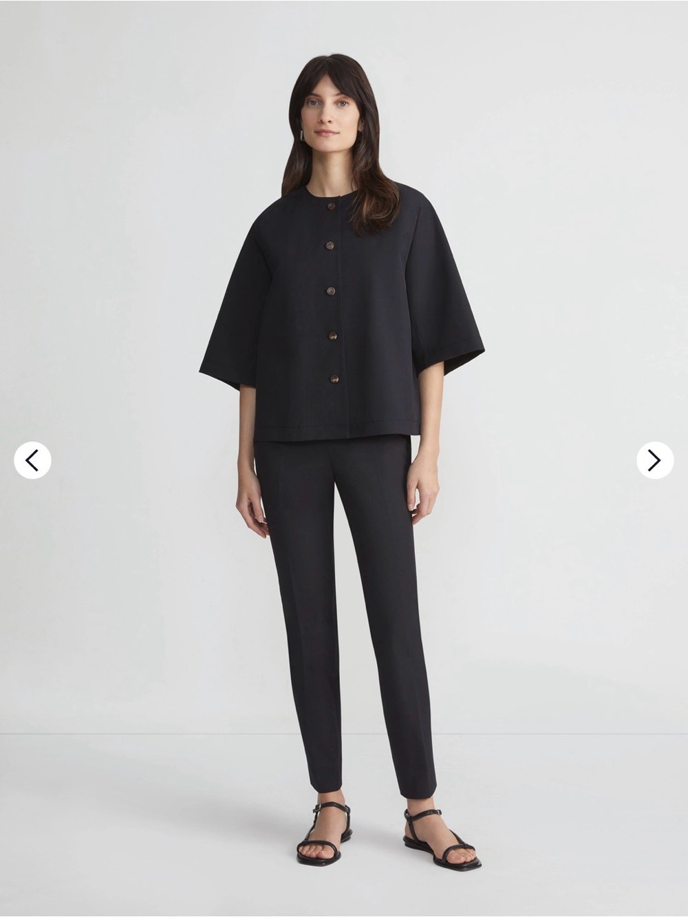 Lafayette 148 Stanton Pant Womens 10 Black Techno Stretch Twill